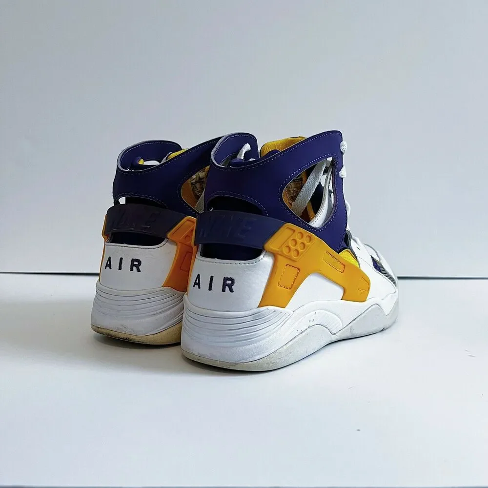 2015 Nike Air Flight Huarache White Gold Purple Kobe Rare 705005 101 Rare Sz 8.5